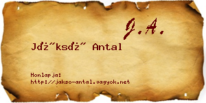 Jáksó Antal névjegykártya